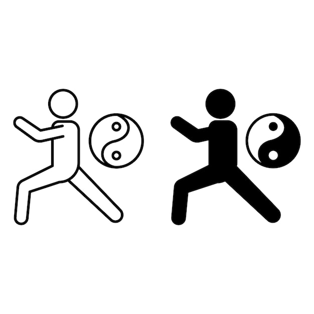 Vector tai chi iconen