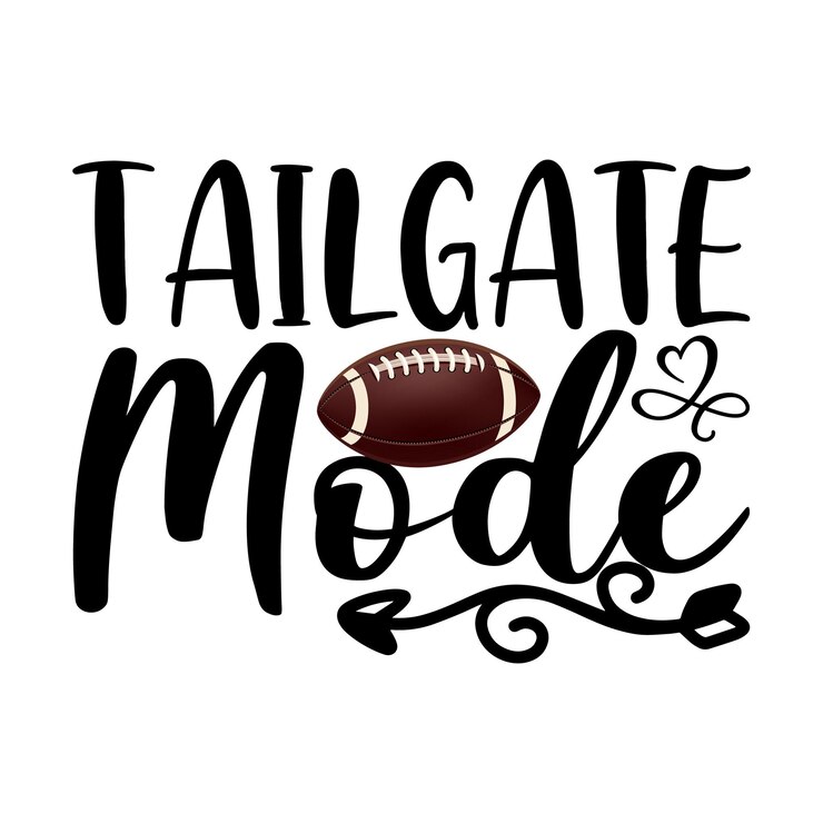Vector tailgate mode lettering design for greeting banners mouse pads prints cards and posters mugs no