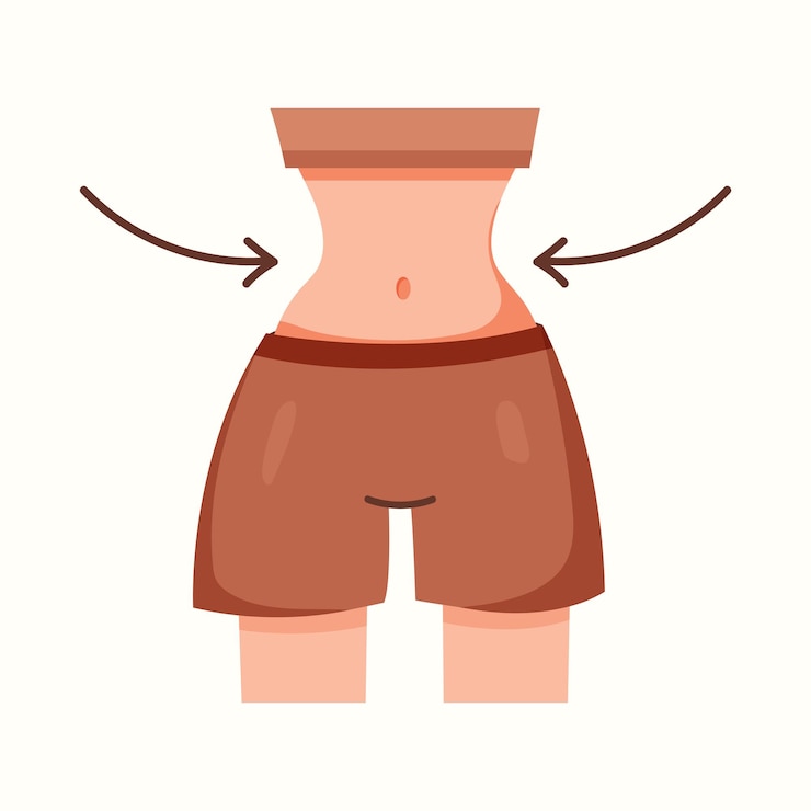 Taille. Vectorillustratie in vlakke stijl