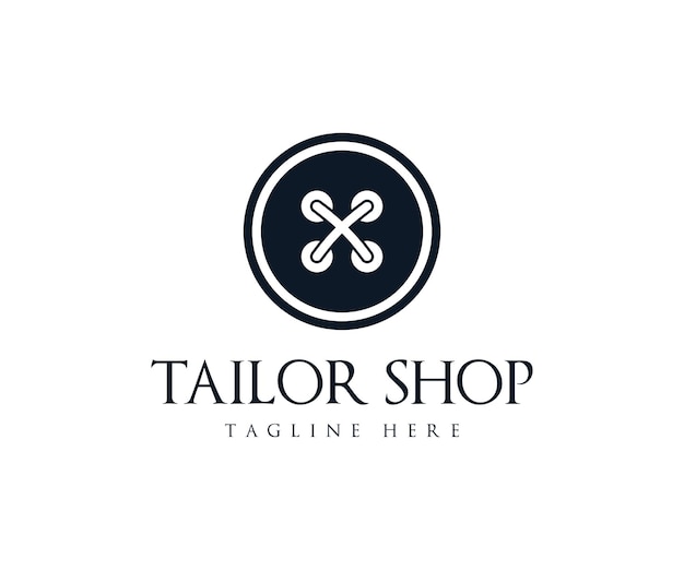 Tailor Logo kledingstuk en handgemaakte Logo naaien silhouet vector logo