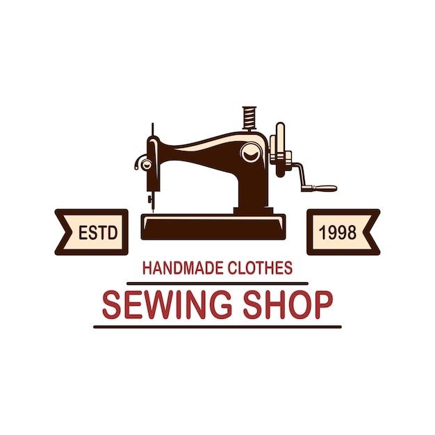 Tailor shop emblem template Design element for logo label sign poster Vector illustration