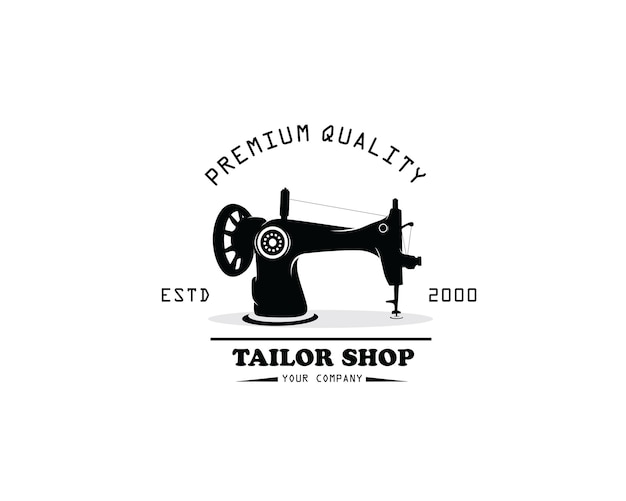 Tailor shop silhouette logo design vector
