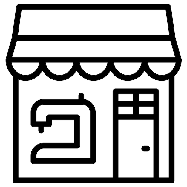 Tailor Shop vector icoontje illustratie van winkels en winkels icoonset