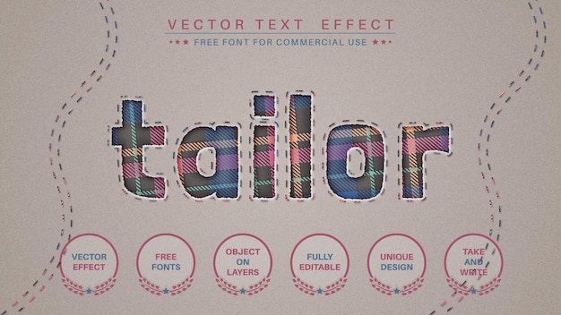 벡터 타탄 편집 텍스트 효과 글꼴 스타일 조정