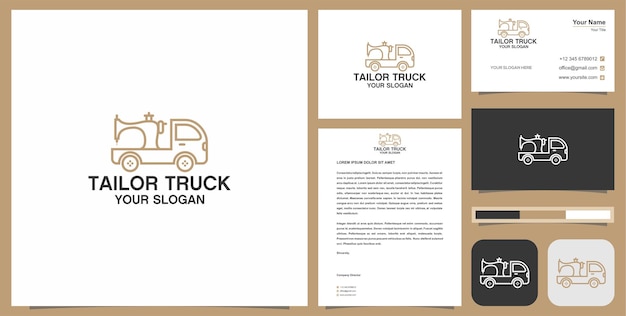 tailor truck logo with business card