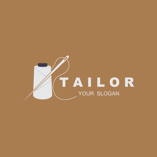 Tailor vector logo design Sewing old machine icon Textile emblem brand company