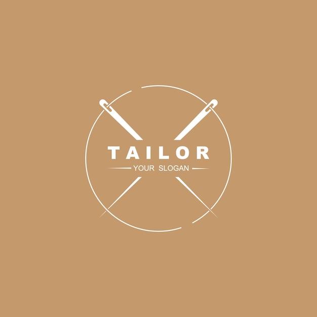 Tailor vector logo design Sewing old machine icon Textile emblem brand company