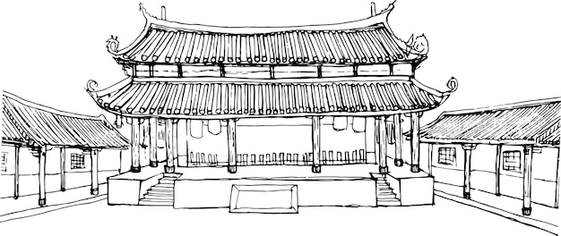 Vector tainan confucian temple.