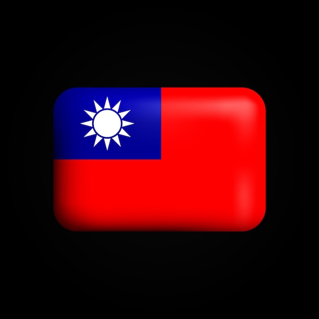 Taiwan flag 3d icon national flag of taiwan