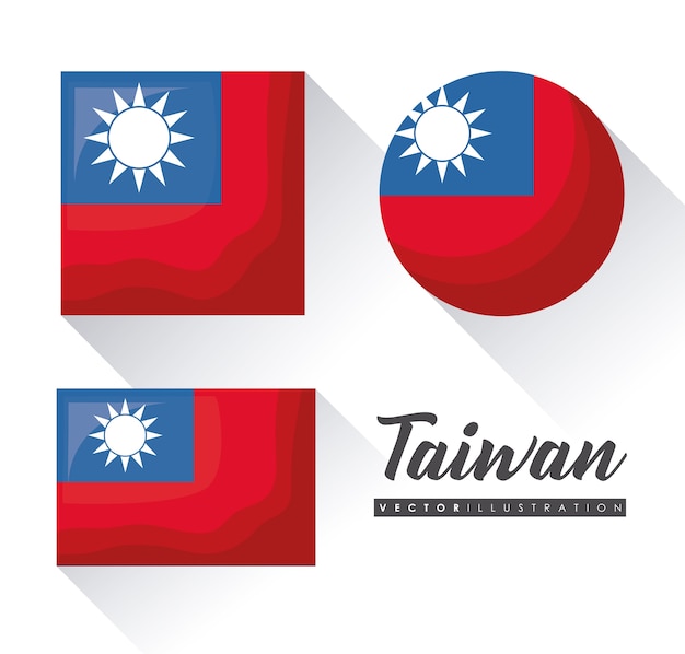 taiwan flags in different shapes