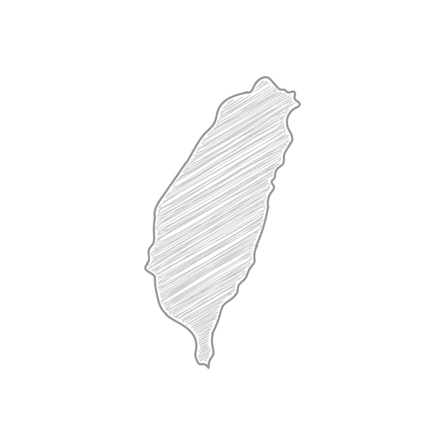 Taiwan kaart tekening potloodschets