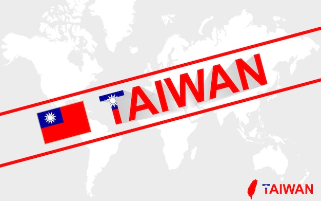 Taiwan kaart vlag en tekst illustratie