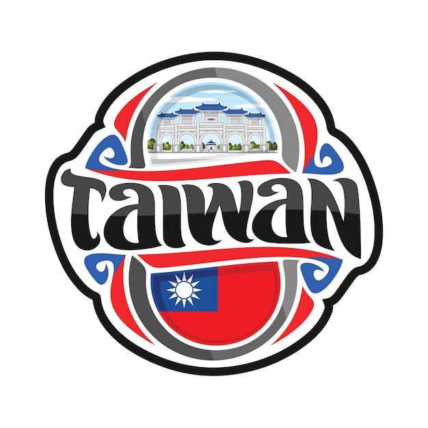 Taiwan Sticker Vlag Logo Badge Reis Souvenir Illustratie