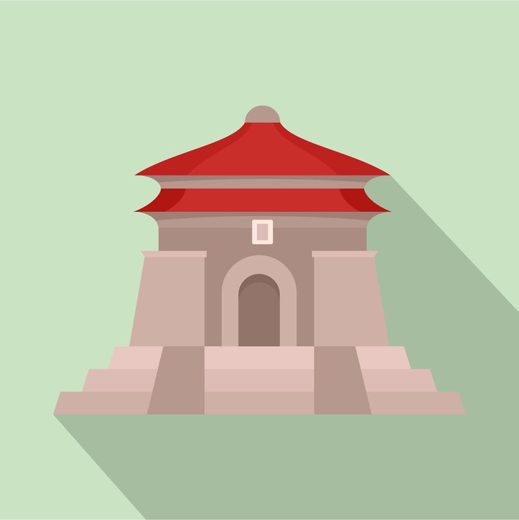 Vector taiwan temple icon flat illustration of taiwan temple vector icon for web design