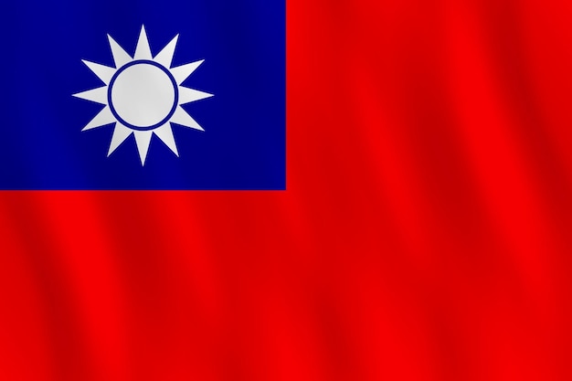 Taiwanese vlag met zwaaieffect, officiële verhouding.