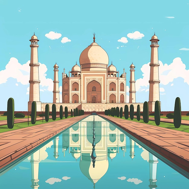 Vector the taj mahal in agra india