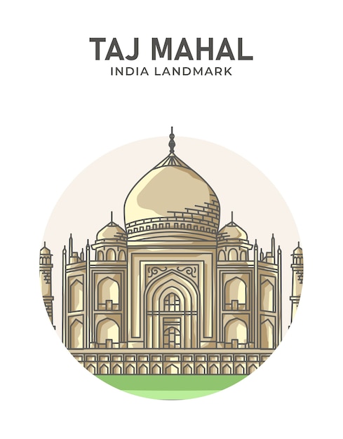 Taj mahal india landmark poster