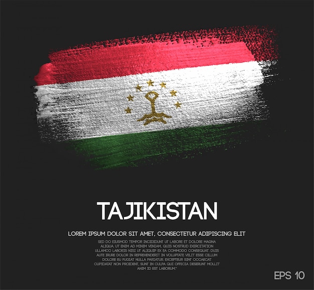 Bandiera del tagikistan fatta di glitter brush brush paint