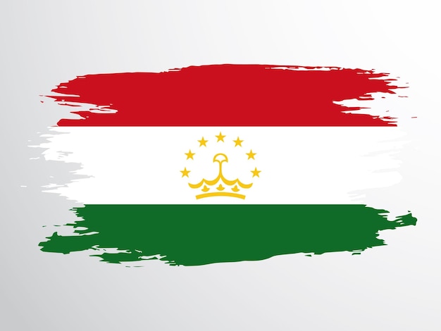 Vector tajikistan flag painted with a brush