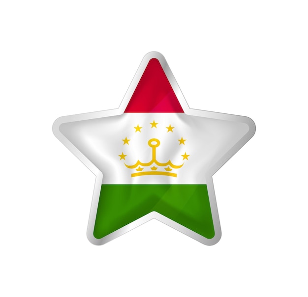 Tajikistan flag in star. button star and flag template. easy editing and vector in groups.