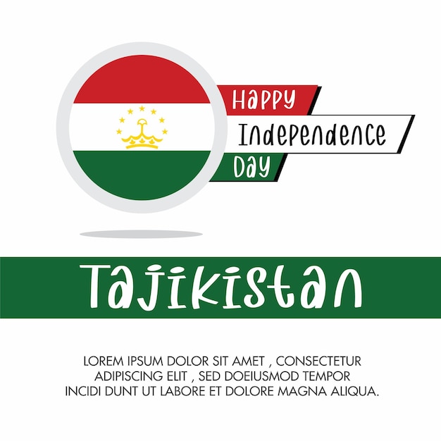 타지키스탄 독립 기념일 9월 9일 배너 디자인 및 깃발 디자인 타지키스탄