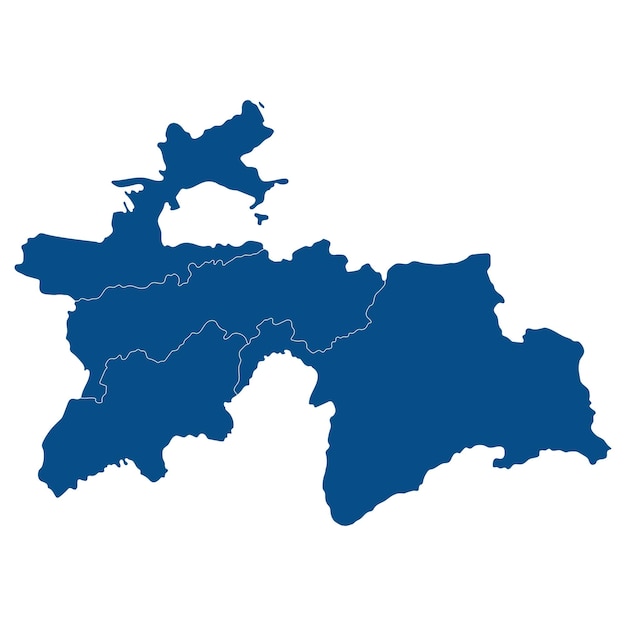 Vector tajikistan map map of tajikistan in administrative provinces in blue color