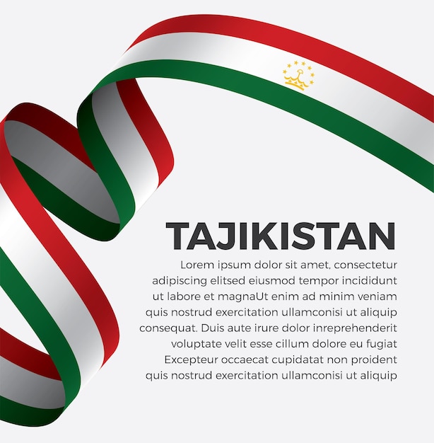 Tajikistan ribbon flag vector illustration on a white background Premium Vector