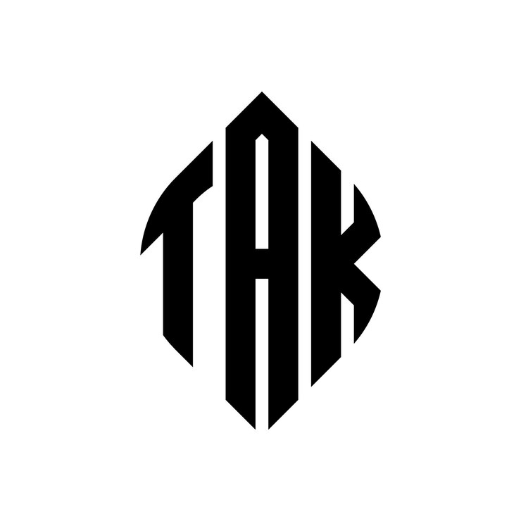 Vector tak cirkel letter logo ontwerp met cirkel en ellips vorm tak ellips letters met typografische stijl de drie initialen vormen een cirkel logo tak circle emblem abstract monogram letter mark vector