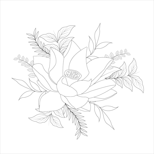 Tak van rozen met bladeren bloemenvector in illustratie grafisch ontwerp