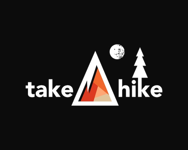 Текстовая типография take a hike для дизайна приключенческой печати и шаблона идеи одежды