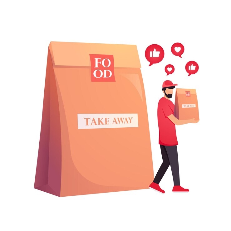 Take away logo design for fast food logo icon
