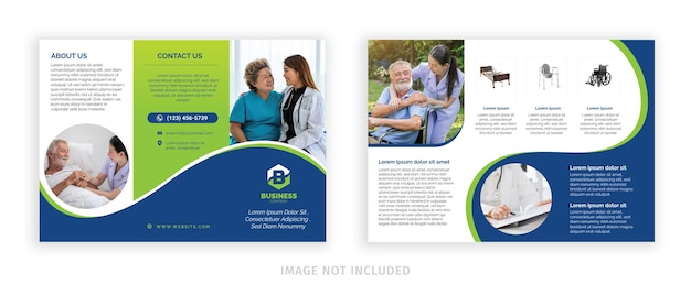 Vector take care of old people trifold brochure template