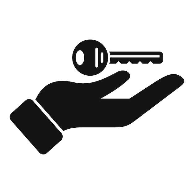 Take house key icon simple vector Service agent Person call