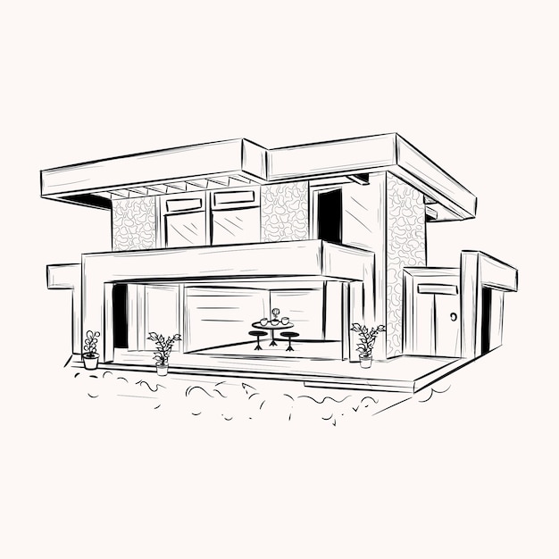 Modern Mansion Drawing modern-mansion-drawing