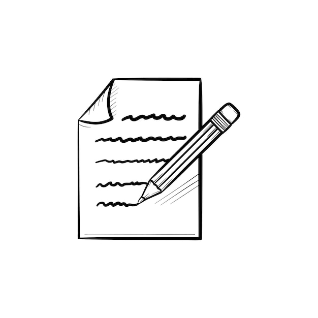 Take note hand drawn outline doodle icon. Pencil and paper sheet vector sketch illustration for print, web, mobile and infographics isolated on white background.