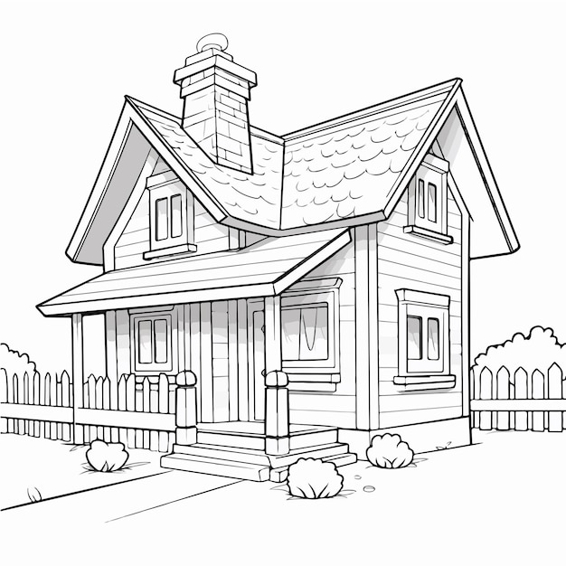 Vector take a peek at this handdrawn villa artwork