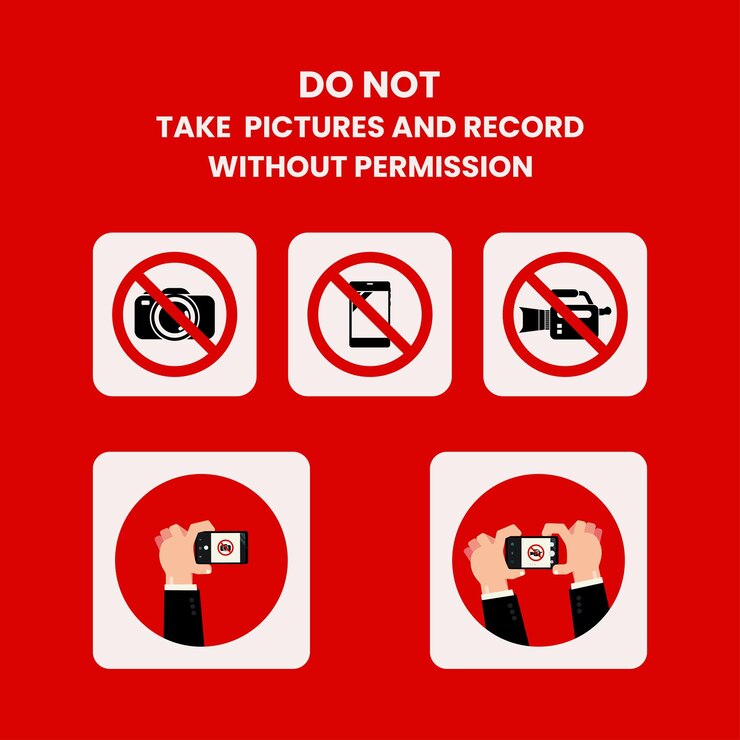 Vector do not take pictures and record without permission sign and symbol graphic design vector illustration