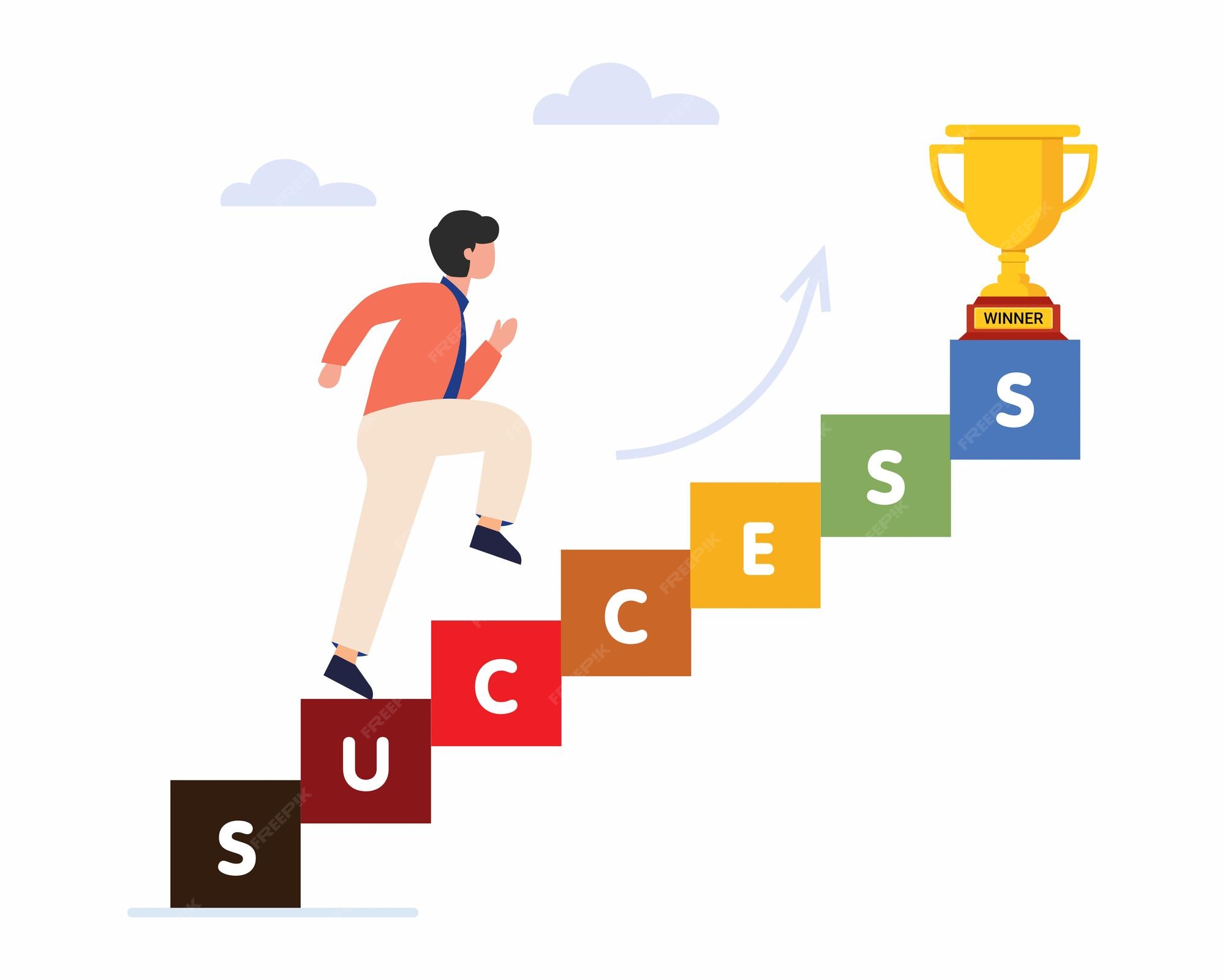 Premium Vector | Take a step towards your goal achievement concept of ...
