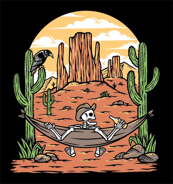 Vector take time to chill in the desert illustration