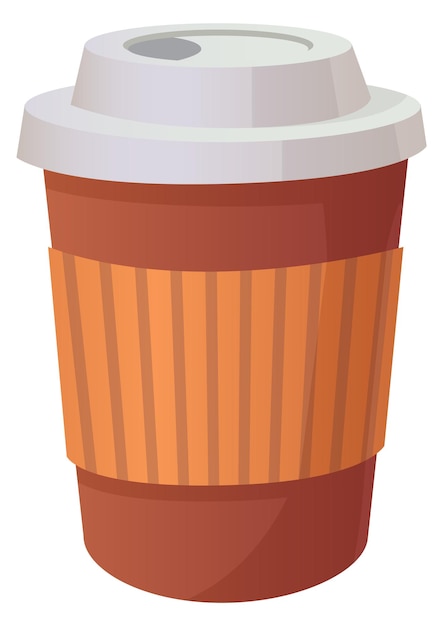 Takeaway coffee cup Hot drink takeout cartoon icon isolated on white background