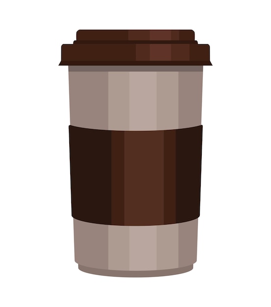 Vector takeaway coffee cup icon isolated