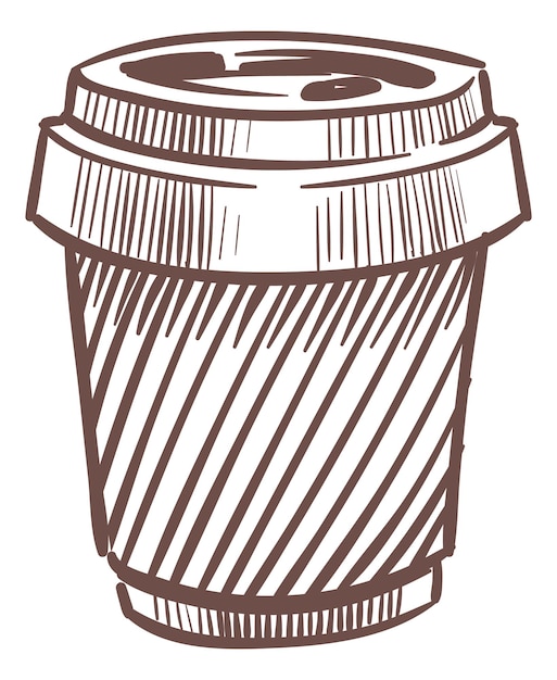 Эскиз чашки кофе на вынос Одноразовый контейнер для напитков