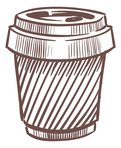 Takeaway coffee cup sketch disposable drink container