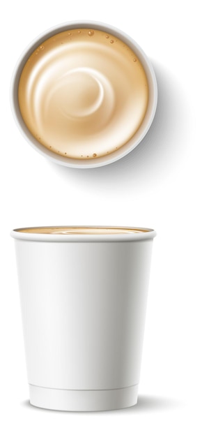 Mockup di caffè da asporto tazza usa e getta vuota realistica