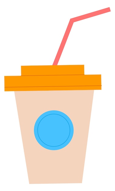 Vector takeaway drink disposable cup beverage color icon