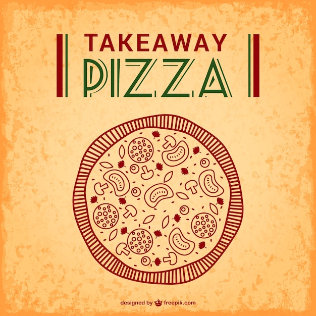 Vector takeaway pizza logo