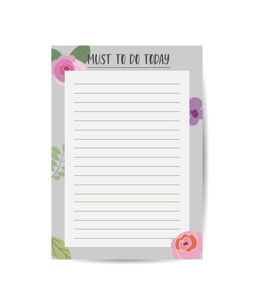 Takenlijstplanner met doodle bloemstijlkleuren en strepen Een vel om af te drukken