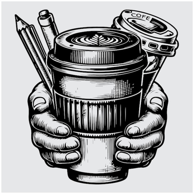 TakeOut Coffee Cup Drawing Vector illustration