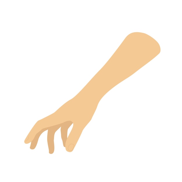 Taking hand Hand is reaching for something Flat cartoon vector