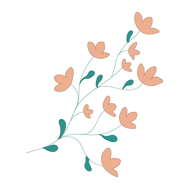 Takje bloemen Plant Tak met bloemen Vectorillustratie voor achtergrondbekledingsstof